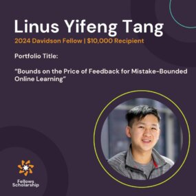 Congratulations to 2024 Davidson Fellow Linus Tang! Linus will receive a $10,000 scholarship for his mathematics portfolio.

"Our results provide effective methods to adapt standard-scenario algorithms to those that can learn under more difficult conditions, and quantify the difficulty of learning under various forms of feedback based on the worst-case number of incorrect predictions made by the learner."

Learn more about Linus's project and the other 2024 Davidson Fellows with the link in our bio.

#gifted #giftededucation #davidsonfellows