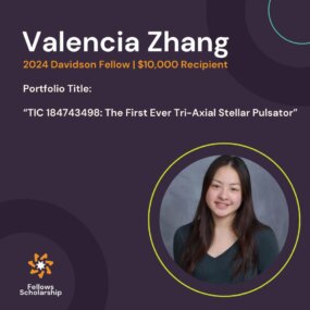 Congratulations to 2024 Davidson Fellow Valencia Zhang! Valencia will receive a $10,000 scholarship for her science portfolio. 